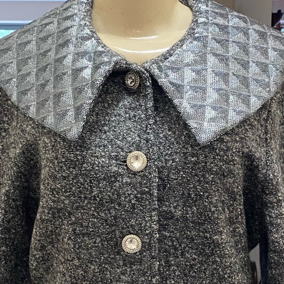 NWT Inc International Concepts Sequined Collar Button Down Jacket Size Large. - Picture 7 of 12